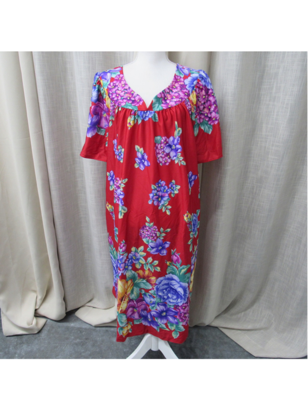 Vtg 80s Just For Womens Hawaiian Muumuu Floral Dress Plus Size 2X NWT